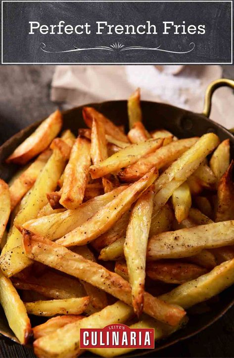 Perfection takes time. But we swear these French fries are well worth the wait. #fries #frenchfries #potatoes #comfortfood Reheat French Fries, Oven French Fries, Cooking French Fries, Perfect French Fries, Air Fryer French Fries, Making French Fries, French Fries Recipe, Homemade French Fries, Crispy French Fries