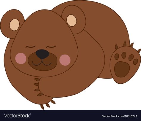 Sleeping Bear Cartoon, Bears Sleeping, Bear Template, Sleeping Drawing, Bear Vector, Art 2023, Sleeping Bear, Daycare Ideas, Vector Cartoon