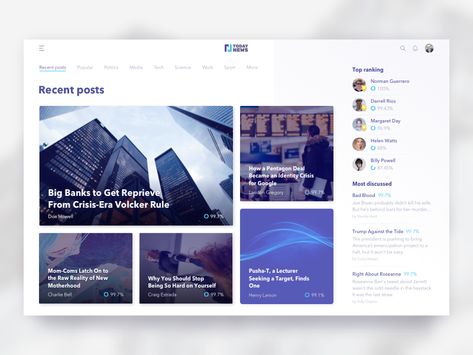 News Feed Design for a Young Journalist Platform designed by Kostia Varhatiuk. Connect with them on Dribbble; the global community for designers and creative professionals. 블로그 디자인, What Is Fashion Designing, Web Design Websites, News Website Design, News Web Design, Book And Magazine Design, What Is Fashion, Identity Design Logo, Web Design Trends