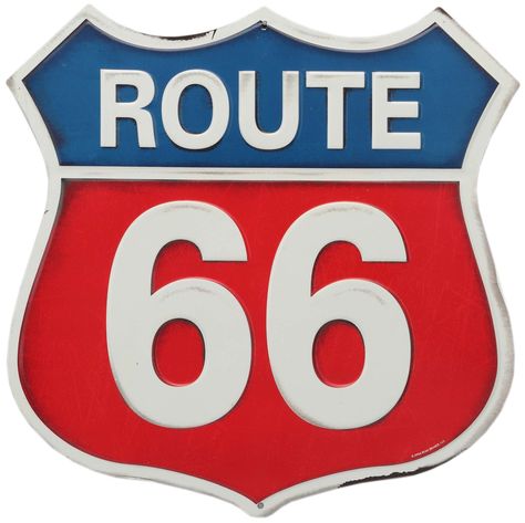 Route 66 Sign, Great American Road Trip, Cave Home, Man Cave Wall Art, American Road, Plate Wall Decor, Embossed Metal, American Road Trip, Garage Art