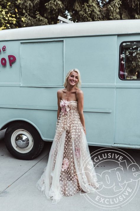 Yolan Chris strapless dress - click through to see every outfit Julianne Hough wore during her wedding weekend Bride Images, Hair Styles Wedding, Julianne Hough, Hair Comb Wedding, Ideal Wedding, Reception Dress, Wedding Weekend, Wedding Vows, Wedding Party Dresses