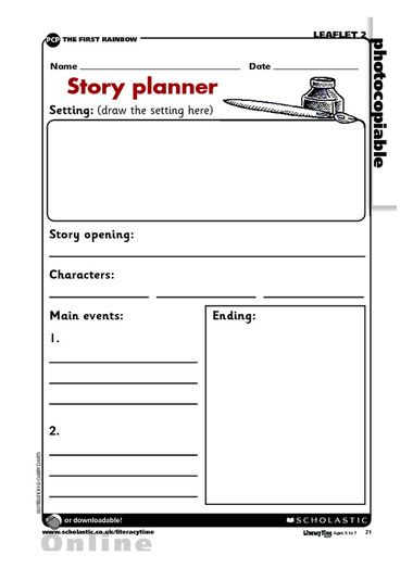 This useful activity sheet helps your class to plan a story before writing it. Kindergarten Book Report, Writing Planning Sheet, Story Elements Graphic Organizer, Story Elements Worksheet, Story Planner, Character Worksheets, Planning Worksheet, 5th Grade Worksheets, Planning Sheet