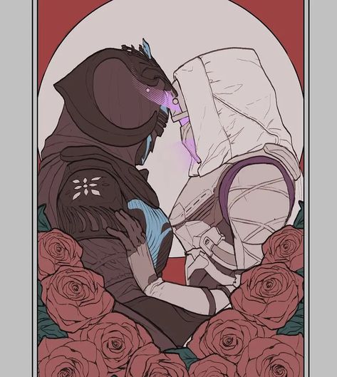 Destiny 2 Couple Art, Destiny 2 Nimbus, Destiny 2 Couple, Destiny 2 Pfp, Couple Oc Art, Destiny 2 Fanart, Destiny Guardian, Couple Oc, Destiny 2 Hunter