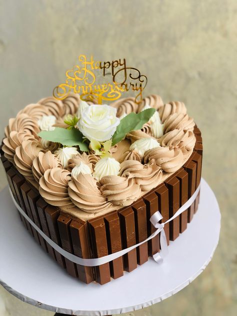 Chocolate anniversary cake Chocolate Anniversary Cake, Happy Marriage Anniversary Cake, Vow Renewal Cake, Marriage Anniversary Cake, Anniversary Cake Designs, Happy Marriage Anniversary, Twins Cake, Wedding Chocolate, Wedding Anniversary Cake