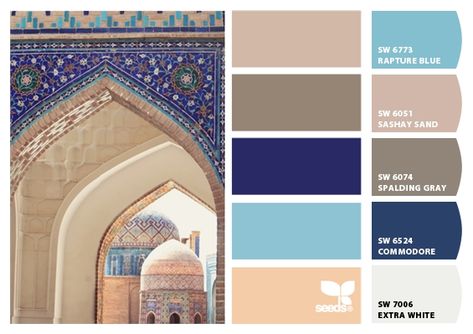 Dubai Color Palette, Arabian Color Palette, Dubai Hospital, Turkey Architecture, Moroccan Courtyard, Mughal Design, Seeds Color, Pintura Exterior, Design Seeds