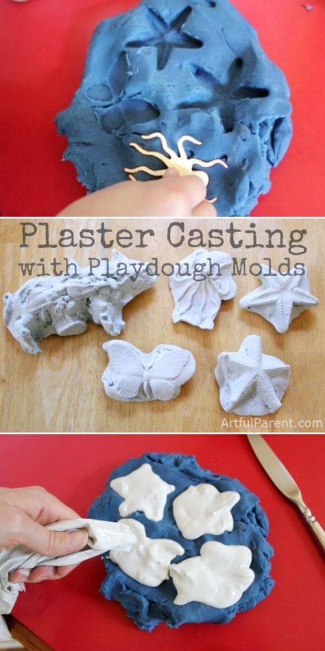 Plaster Casting for Kids with Playdough Molds Gesso Art, Plaster Casting, Paris Crafts, Diy Plaster, Cast Art, Plaster Crafts, Plaster Cast, Plaster Sculpture, Plaster Of Paris