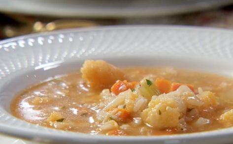 Tomato Soup Risotto Giadzy, Valerie Bertinelli Tomato Soup, Beef Guazzetto Lidia, Lidia Bastianich Recipes Soups, Lydia Italian Cooking Lidia Bastianich, Lidia's Recipes, Lidia Bastianich, Veggie Soup, Cauliflower Soup