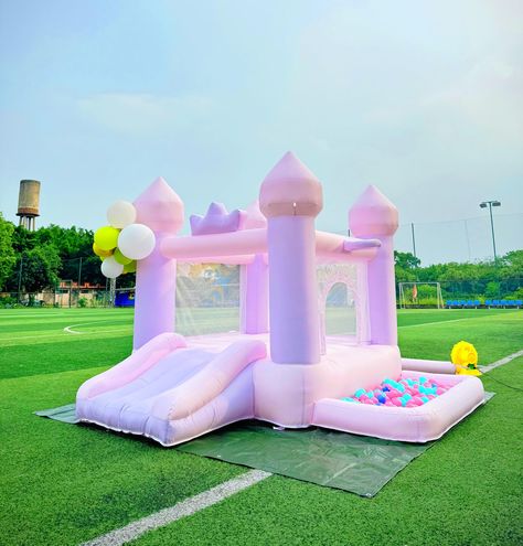 PRICES MAY VARY. ❤【SIZE&WEIGHT LIMITATIONS】Product: Width: 9 feet Length: 9 FT Height: 7 FT. We choose High density bouncing fabric with excellent load-bearing effect, To ensure the load-bearing and tolerance performance of the product. It can accommodate 2 children to bounce and play simultaneously. ❤【APPLICATION】The preferred choice for outdoor children's birthday party rental companies or event planning, photography backgrounds, or wedding displays. There are small buttons on the front door f Castle Wedding Decorations, Castle Birthday Decorations, Pink Bounce House, Play Backyard, Birthday Party Rentals, Castle Birthday, Kids Party Gift, Bouncy House, Pink Jumper