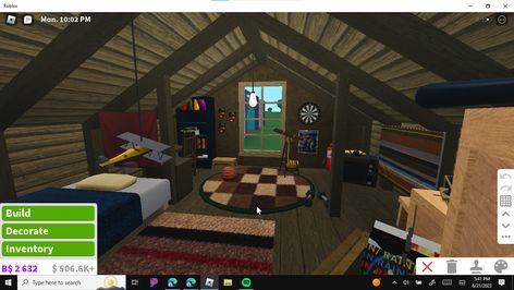 Bloxburg 80s House, Bloxburg Neighborhood, Blocksburg Ideas, 70s Bedroom, Bloxburg City, Bloxburg Town, Cluttered Bedroom, Blox Burg, 80s House