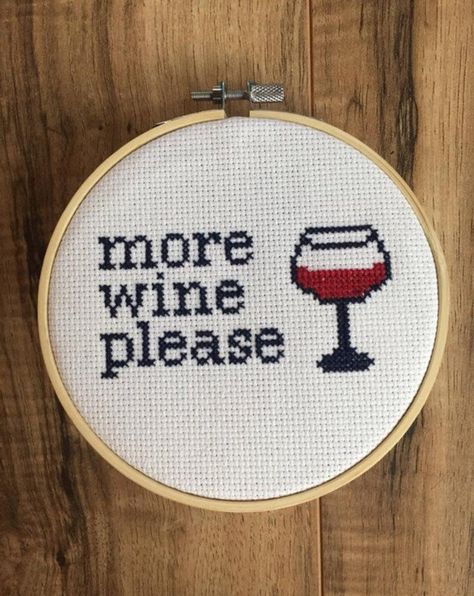 DIY cross stitch kit self make cross stitch kit pre-made | Etsy Wine Cross Stitch, Flower Stencil Patterns, Red Cross Stitch, Funny Cross Stitch, Cross Stitch Hoop, Funny Cross Stitch Patterns, Subversive Cross Stitch, Cross Stitch Thread, Gift Wine