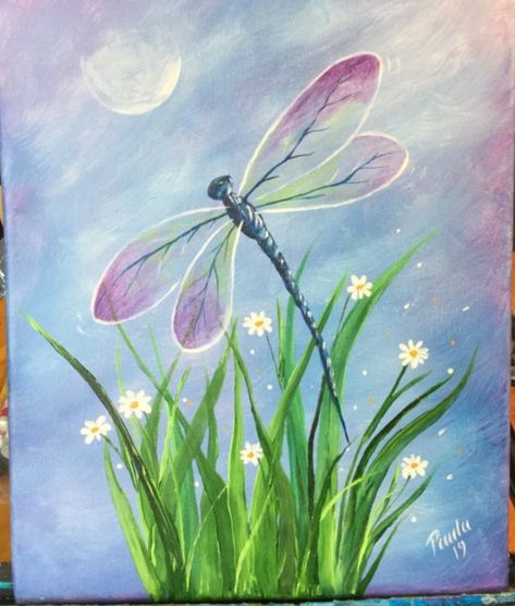 Dragonfly Painting Ideas, Painting A Dragonfly, Paintings Of Dragonflies, Dragonfly Art Painting Acrylic, Simple Dragonfly Painting, Dragon Fly Painting Easy, Dragon Fly Paintings, Dragonfly Art Painting, Dragonfly Painting Acrylic