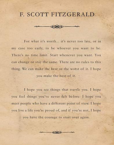 Amazon.com: F Scott Fitzgerald- For What It's Worth- Set of 1 (One 11x14) Unframed Typography Book Page Poster Print- Great Wall Art Book Quotes Decor Gifts Under $15 for Home, Office, Man Cave, Library, Teacher: Gateway She Is Beautiful Quotes, Home Office Man Cave, Home Office Man, Typography Book, Photos Wall, Office Man, For What It's Worth, Quote Decor, Worth Quotes