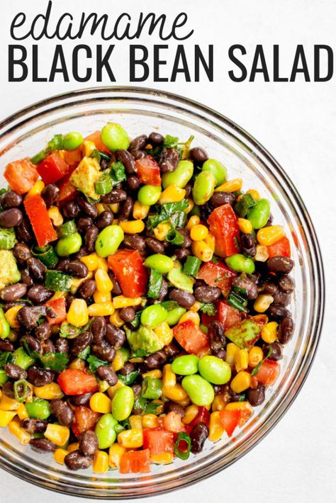 Black Bean Salad Recipe, Edamame Recipes, Bean Salad Recipe, Peanut Butter Fingers, Butter Fingers, Edamame Salad, Black Bean Salad, Edamame Beans, Bean Salad Recipes