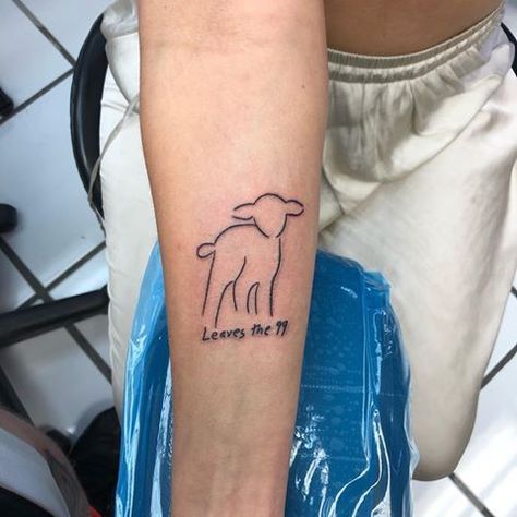 99 for the 1 99 Tattoo, Itachi Tattoo, Christian Tattoos Small, Lamb Tattoo, Knitting Tattoo, Scripture Tattoos, Sheep Tattoo, Biblical Tattoos, Hanya Tattoo