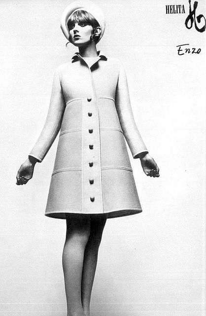 Grace Coddington in wool coat by Enzo, photo by Marc Hispard, 1968 | Flickr - Photo Sharing! 1960s Mod Fashion, 60s Fashion Trends, 60s Mod Fashion, Grace Coddington, 1960's Style, 60s Women, 1960 Fashion, Mod Look, 1960s Outfits