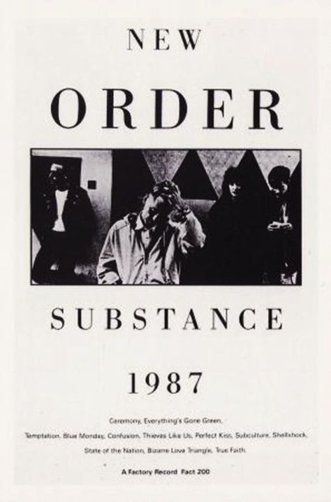 New Order Substance, New Order Poster, Sarah Records, Punk Poster, Music Artwork, Rock N’roll, Joy Division, New Order, Tour Posters