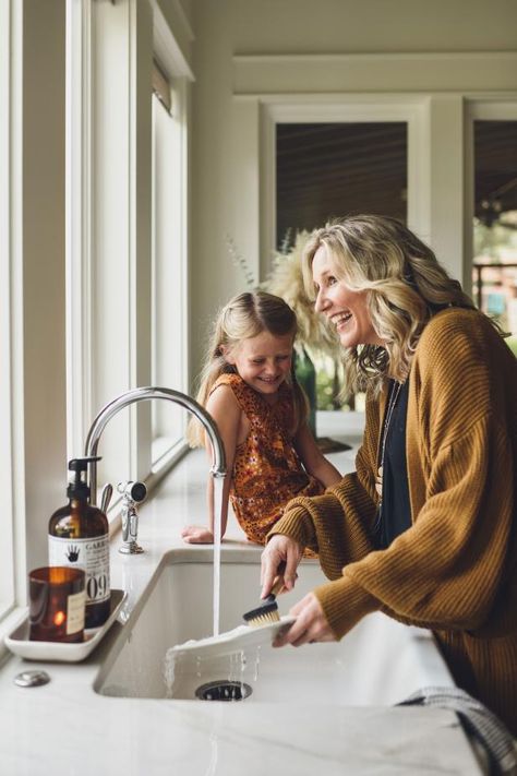 Dave and Jenny Marrs's Farmhouse Kitchen | Fixer to Fabulous | HGTV Fixer To Fabulous Hgtv, Dave And Jenny Marrs, Fixer To Fabulous, Jenny Marrs, Dining Room Decorating Ideas, Kitchen Lighting Design, Hgtv Shows, Bentonville Arkansas, Green Glassware