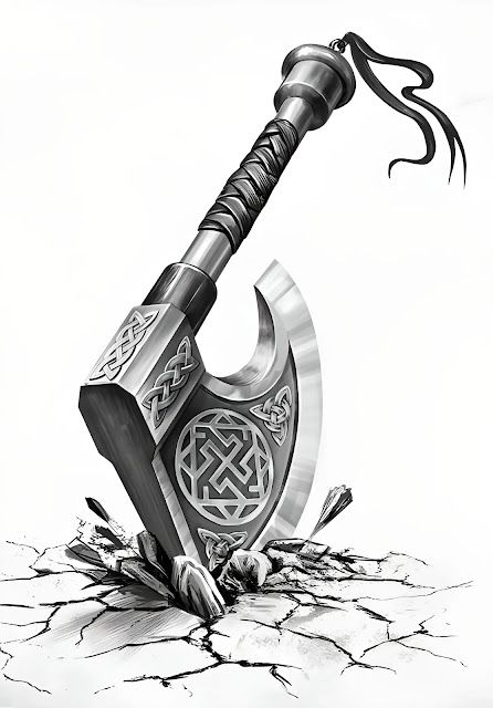 Símbolos y Significados: Hacha símbolo y significado Vikings Tattoo Design, Viking Warrior Tattoos, Valkyrie Tattoo, Viking Tattoo Sleeve, Vikings Tattoo, Knight Tattoo, Warrior Tattoos, Norse Tattoo, Mythology Tattoos