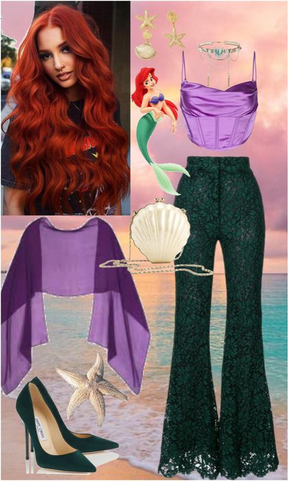 Ariel Outfit, Ariel Bounding, Ariel Outfit Ideas, Little Mermaid Disneybound, Modern Ariel Outfit, Modern Day Ariel Outfits, Ariel Modern Outfit, Disneybound Outfits Ariel, Little Mermaid Outfit