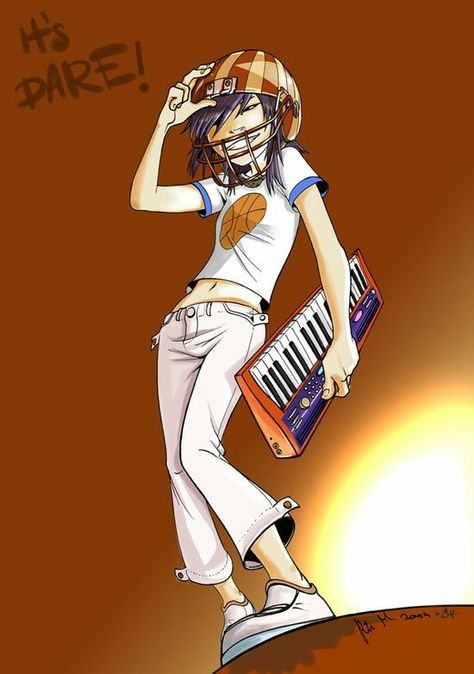 Noodle 2d And Noodle, Gorillaz Noodle, Art Puns, Cartoons Band, Arte Zombie, Gorillaz Fan Art, Kurama Naruto, Monkeys Band, Cartoon Cosplay