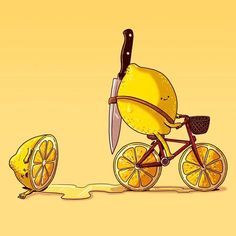 Cartoon Lemon, Alex Solis, Quirky Illustration, Parallel Universe, Funny Illustration, Pop Culture References, Daily Routines, Dessin Adorable, Fruit Art