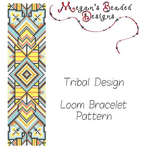 Tribal Design Loom Bracelet Pattern Seed Bead Patterns Free, Bracelet Beading, Beaded Designs, Square Stitch, Bridal Design, Bead Loom Pattern, Loom Bracelet Patterns, Beading Patterns Free, Loom Bracelet