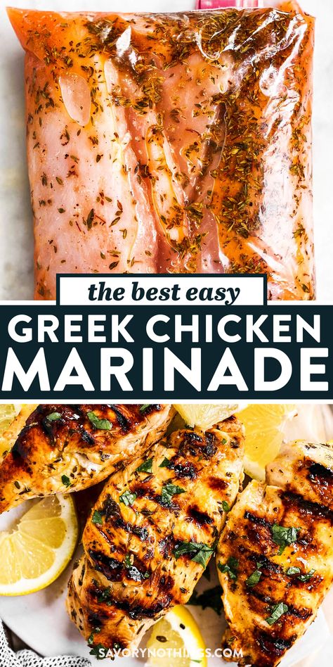 Chicken Marinade Healthy Easy, Meal Ideas For Big Groups, Fancy Grilled Chicken Recipes, Healthy Greek Chicken Marinade, Marinated Chicken For Salad, Chicken Recipes Bbq Grilled, Taziki's Chicken Recipe, Chicken Marinade Mediterranean, Mediterranean Chicken Kabobs Marinade