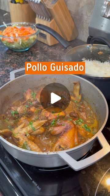 Michelle Disla on Instagram: "Pollo Guisado 😋   3 lbs chicken 2 tbsp sofrito 1 tbsp garlic paste 2 tbsp adobo 1 tbsp oregano 2 tbsp soy sauce 1 tbsp olives 2 tbsp oil 1 tbsp sugar 2 cups water 1 tbsp tomato paste Bell peppers Red onion Cilantro  #bigmamacooks #polloguisado #stewchicken #dominicanfood" Chicken Guisado, Pollo Guisado Puerto Rican, Chicken Legs Recipes, Puerto Rican Cuisine, Puerto Rican Dishes, Dominican Food, Big Mama, Puerto Rican Recipes, Favorite Meals