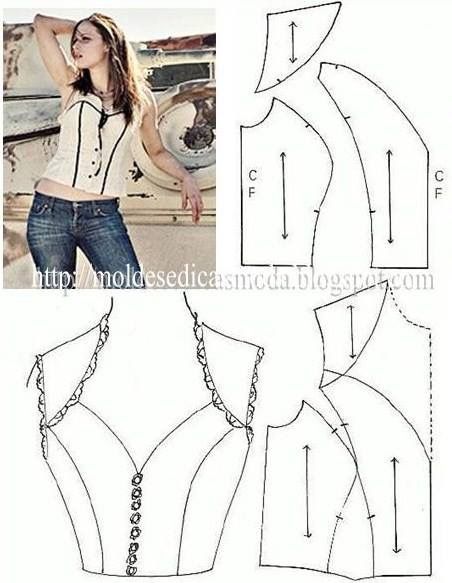 Pola Blus, Projek Menjahit, Sewing Tops, Corset Pattern, Diy Vetement, Blouse Pattern Sewing, Fashion Sewing Pattern, Dress Sewing Patterns, Blouse Pattern