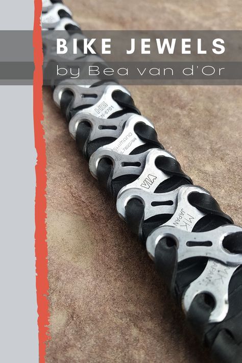 Bicycle Chain Jewelry, Bike Chain Crafts, Bicycle Crafts, Recycled Bike Parts, Bicycle Jewelry, Unique Gift Box, Rope Braids, Bicycle Spokes, Bicycle Chains