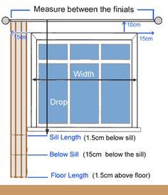 Measuring Curtains Tenda Tutorial, Measuring Curtains, Window Treatments Living Room, Eyelet Curtains, Interior Design Guide, Window Dressing, Curtains Living, Design Rules, Custom Drapes