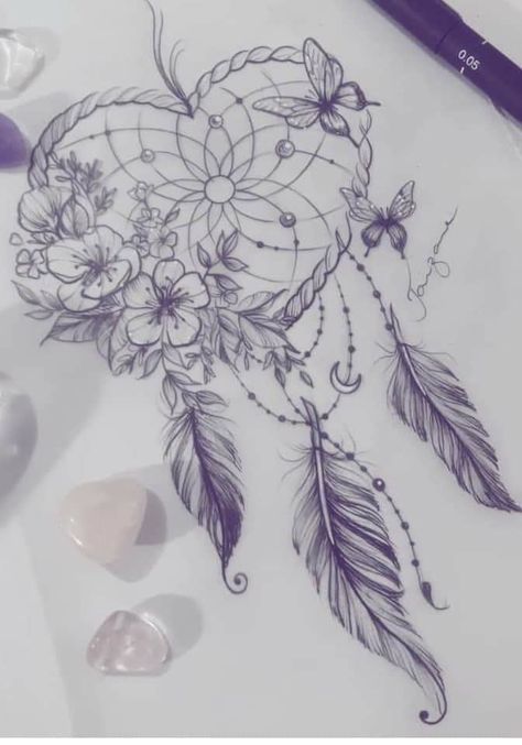 Dreamcatcher Tattoo Thigh, Small Tattoo Ideas Female, Dream Catcher Tattoo Design, Small Tattoo Ideas, Geniale Tattoos, Leg Tattoos Women, Pretty Tattoos For Women, Dope Tattoos For Women, Shoulder Tattoos For Women