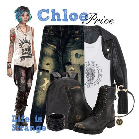 "|| Chloe Price ~ Life is Strange ||" by freezespell ❤ liked on Polyvore featuring Relaxfeel, True Religion, Vanessa Mooney, Polo Ralph Lauren, Alexander McQueen, Frye and Saachi Life Is Strange Outfit Ideas, Chloe Price Outfit, Goth Grunge Outfits, Chloe Price, Grunge Outfit, Vanessa Mooney, Life Is Strange, Inspired Outfits, Clothing Styles