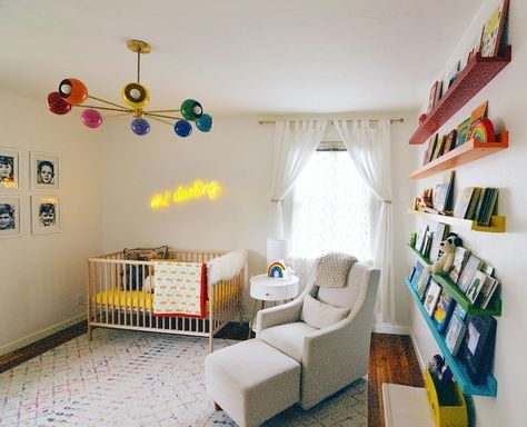 Because every baby needs an amazing rainbow gender neutral nursery, complete with a proper introduction to The Beatles 🎵🌈😍🙌🎶⁣ 💡 -… | Instagram Thrifted Nursery, Beatles Nursery, Beatles Decor, Nursery Light Fixture, Nursery Chandelier, Fairy Lights Photos, Nursery Nook, Beatles Vintage, Coastal Nursery