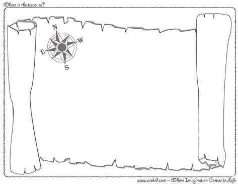 Peter Pan Activities For Kids, Peter Pan Activities, Blank Treasure Map, Treasure Map Template, Peru Art, Template Black And White, Portfolio Kindergarten, Childhood Activities, Pirate Map