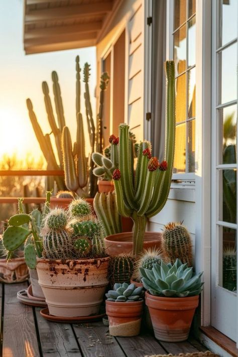 Terracotta Patio, Small Cactus Plants, Plant Display Ideas, Cactus Care, Home Landscaping, Desert Plants, Cactus Y Suculentas, Cactus Garden, Cactus And Succulents