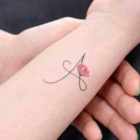 Letter With Flowers Tattoo, N Letter Tattoo, A Tattoo Letter, Letter L Tattoo, Letter Tattoos, Tattoo Mom, V Tattoo, Hidden Tattoos, L Tattoo