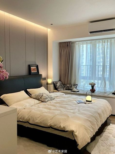 Korean House Bedroom, Korean Apartment Interior Bedroom, Korean Apartment Bedroom, Korean House Interior, Bedroom Designs Ideas, Dream Apartment Decor, Smart Home Design, My Boss, Dream House Rooms