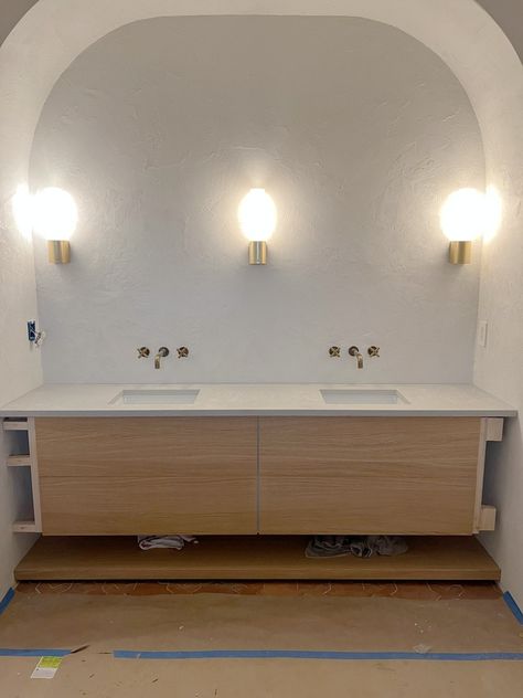 Ikea Hack: A Custom Godmorgon Vanity - Jenna Sue Design Ikea Bathroom Floating Vanity, Godmorgon Vanity Hack, Bathroom Ikea Godmorgon, Ikea Godmorgon Bathroom Cabinet, Ikea Godmorgon Double Vanity, Ikea Bathroom Vanity Godmorgon, Ikea Godmorgon Vanity, Godmorgon Vanity, Ikea Bathroom Vanity