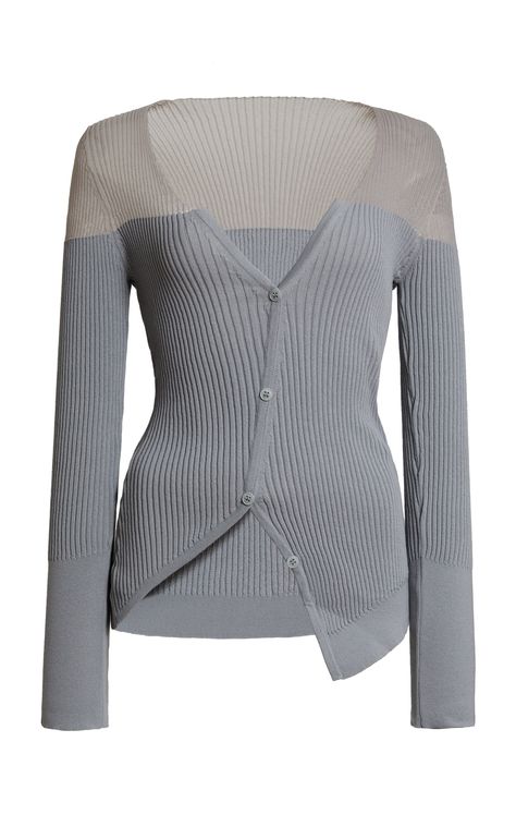 Le Cardigan Ribbed Cotton-Blend Sweater by JACQUEMUS Now Available on Moda Operandi Jacquemus Cardigan, Heaven By Marc Jacobs, Perfect Cardigan, Jaded London, Ribbed Cardigan, Tie Styles, Grey Cardigan, Winter Fashion Outfits, Moda Operandi