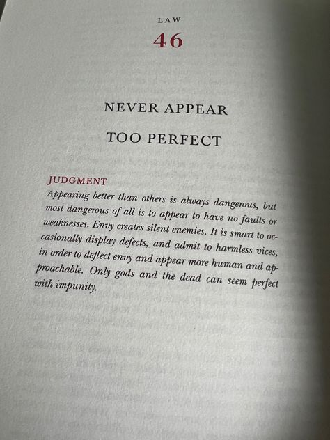 Aesthetic Book Page Quotes, Robert Greene Books Aesthetic, Perfectionism Aesthetic, Power Robert Greene, Perfectionist Quotes, Books Psychology, Robert Greene Books, The 48 Laws Of Power, Book Extracts