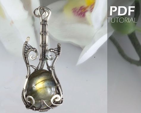 Wire Wrap Tutorial, Guitar Jewelry, Free Jewellery Making Tutorials, Wrap Tutorial, Wire Wrapping Tutorial, Swarovski Pendant, Wire Wrapped Jewelry Tutorials, Pear Pendant, Chain Nose Pliers