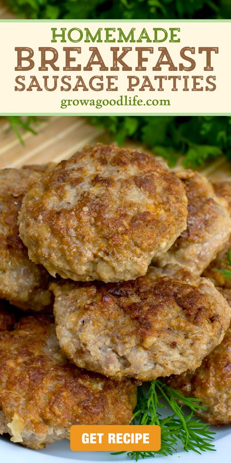 These breakfast sausage patties are easy to make from scratch and can be frozen for later. Combine ground pork with savory seasonings and pan fry until brown and crispy. Visit to learn how to make your own homemade breakfast sausage patties with this easy recipe and full tutorial. Ground Pork Breakfast Recipes, Breakfast Patties Recipe, Pork Breakfast Recipes, Pork Breakfast Sausage Recipes, Homemade Pork Sausage, Easy Homemade Breakfast, Homemade Breakfast Sausage Recipe, Breakfast Sausage Recipe, Breakfast Sausage Patties