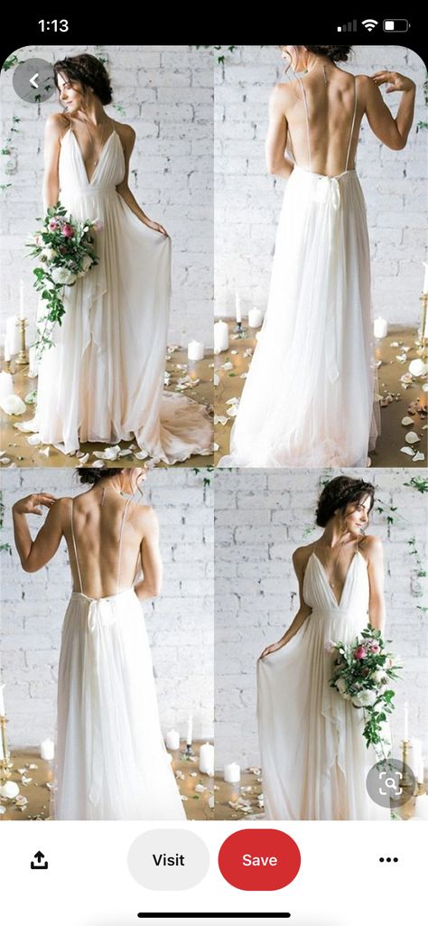 Greek Wedding Dresses, Backless Bridal Gowns, Pnina Tornai, Chiffon Wedding Dress, Wedding Dress Chiffon, Dress Unique, Dress Backless, Backless Wedding, Dress Simple