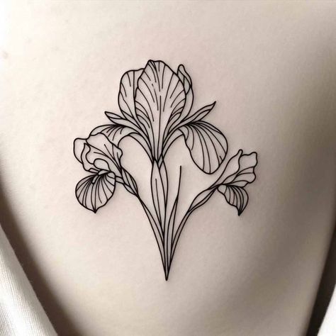 Violets And Iris Tattoo, Iris Birth Flower Tattoo, Violet And Iris Flower Tattoo, Iris Flowers Tattoo, Iris Flower Tattoo, Violet Tattoo, February Birth Flowers, Iris Tattoo, Floral Tattoos