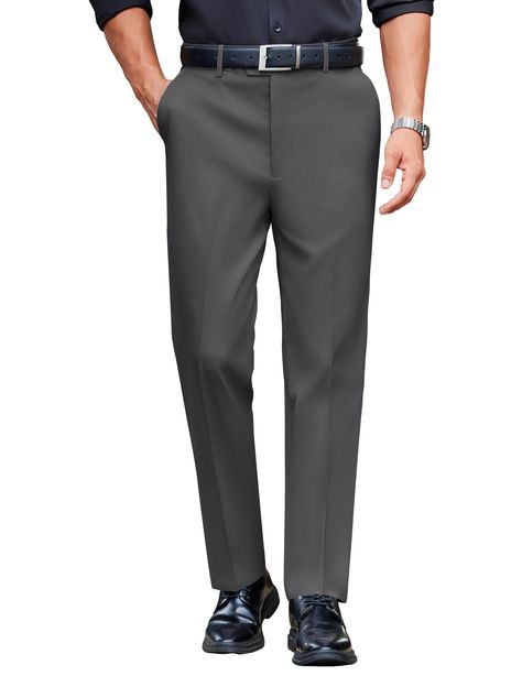 PRICES MAY VARY. Stretchy Waistband: Men's lightweight casual fashion suit pants adopt hidden elastic waistband, suitable for all body types, so you will not feel tight when walking, running or squatting, and spend every day easily Classic Design: Mens business office wrinkle free slacks with zipper-fly is easy to put on and take off, plus a button to double privacy protection; two deep side pockets are convenient for carrying things, very practical; two back pockets break the single design on the back Premium Fabrics: Men's slim and expandable waist flat front casual trousers are made of high-quality fabrics, skin friendly, breathable, thin and wrinkle resistant, giving people a comfortable wearing experience, the two tone bias fabric gives you ultimate visual experience Versatile Style: Mens Business, Suit Pants, Casual Trousers, Wrinkle Free, Versatile Style, Business Office, Body Types, Classic Design, Casual Fashion