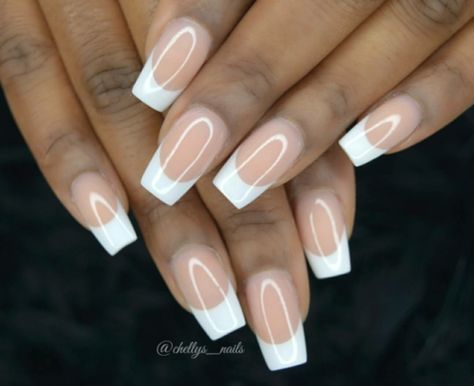 Nails on Black Women Classy Nails Black, Classy Nails Black Women, Nails On Black Women, Smile Nails, Nails Black Women, Short Classy Nails, French Manicure Acrylic Nails, Nail Tip Designs, French Tip Acrylic Nails