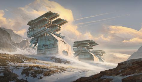 ArtStation - Abandoned Cannons, Sina Hayati Spaceship Blueprint, Concept Vehicles Sci Fi, Sci Fi Environment, Fiction Idea, Landscape Concept, Spaceship Design, Robots Concept, Robot Concept Art, Futuristic Cars