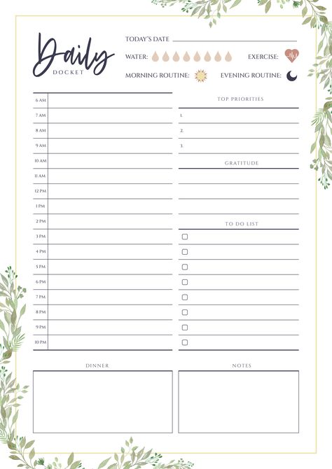 Daily Docket, Chek List, Book Logs, Notebook Business, Day Planner Template, Organization Planner, Ring Planner, Study Planner Printable, Fonts Handwriting