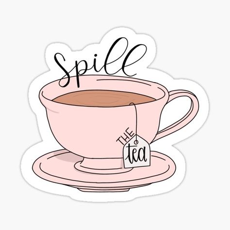 Spiritual Tea, Tea Stickers, Kindle Stickers, Spill The Tea, Tea Design, Minimalist Room, Tea Art, Cute Stationery, Aesthetic Stickers